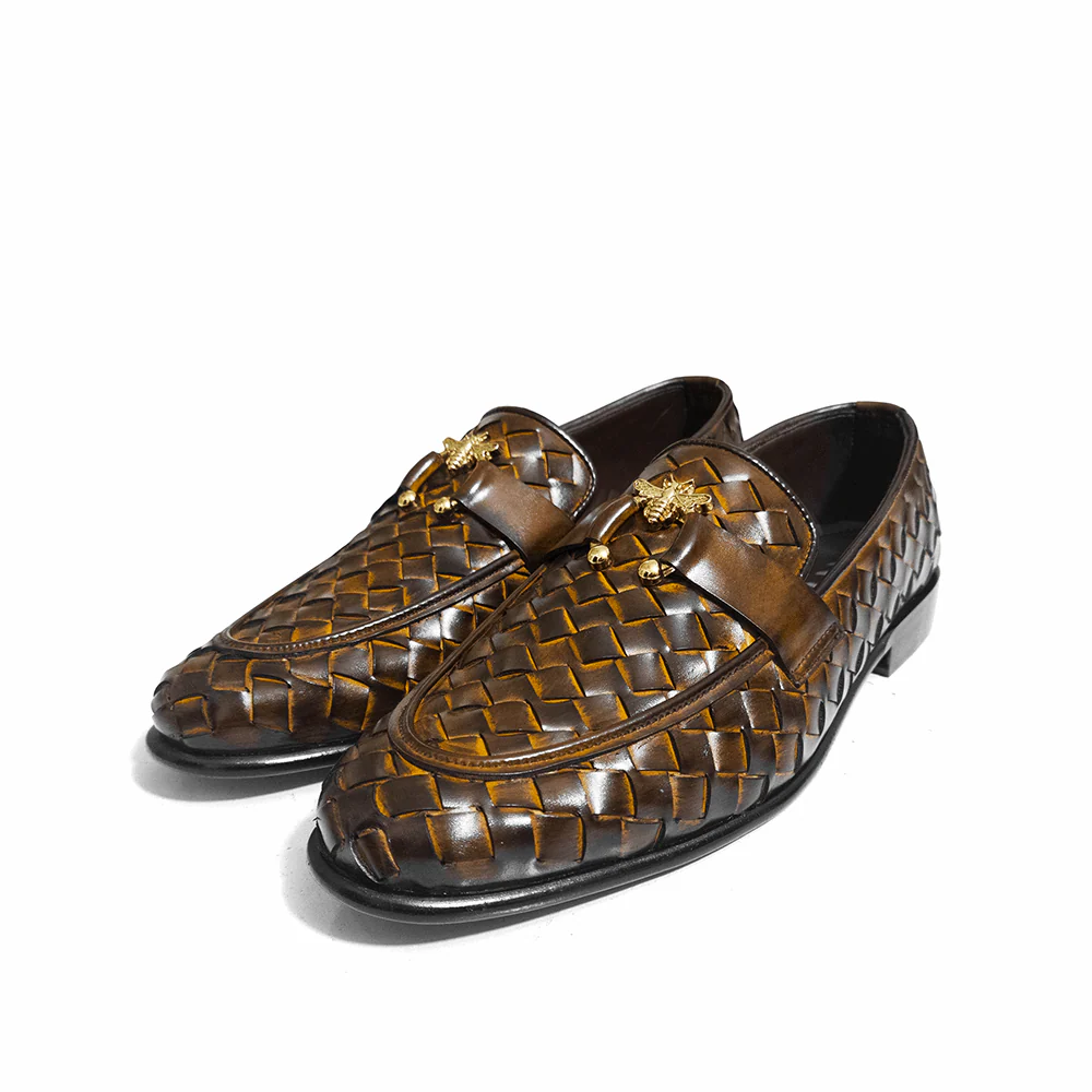 DOUBLE TONE BRAIDED SLIP-ONS
