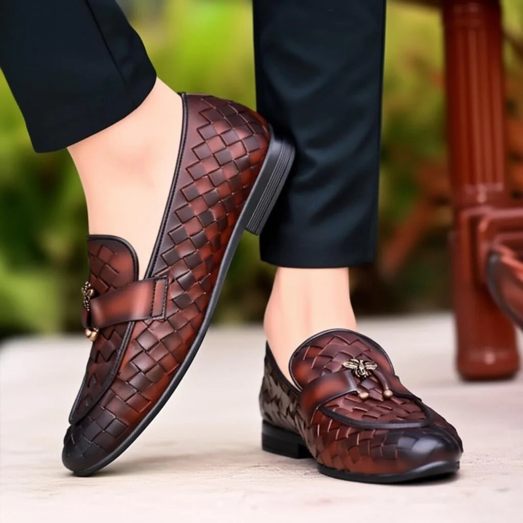 DOUBLE TONE BRAIDED SLIP-ONS